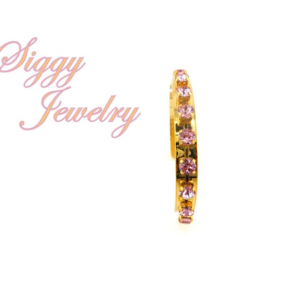 Light Rose Cuff Bangle Bracelet made with Genuine Austrian Crystals in 6mm - Picture 3 of 6